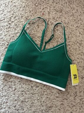 NWT! All in motion dark green sports bra, size large